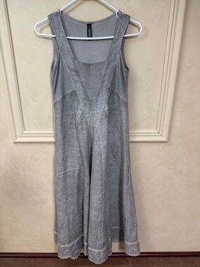 Inizio Italy Linen Lagenlook Dress With Pockets Women’s Size Med